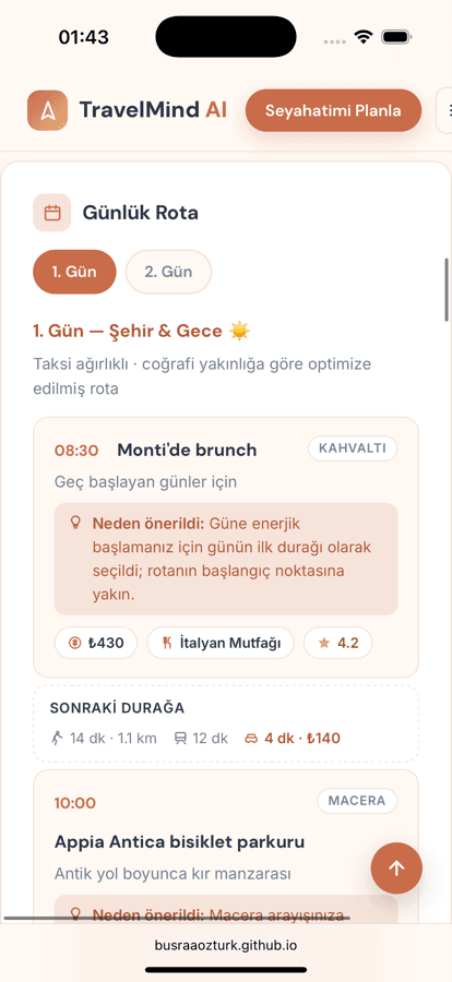 Yapay Zeka ile Seyahat Planlama Uygulaması