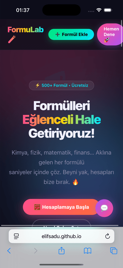 Formül Kütüphanesi Uygulaması